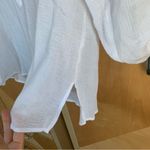 Tommy Bahama  Sheer Gauzy 100% Cotton White Henley Shirt Roll Tab Sleeves Small Photo 4