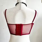 Red Sheer Lace Bralette, Y2K, Lingerie, Coquette, Romantic, Soft Grunge,‎ Small Photo 2