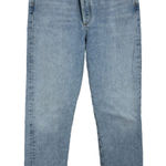 AGOLDE SZ 27 Criss Cross Straight Leg Jeans Button-Fly Frayed Hems Light Wash Photo 0