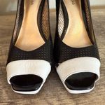 Arturo Chiang  Black White Leather High Heels Shoes Women’s Size 8.5 Open Toe Photo 1