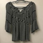 Max Studio  Gray & Black‎ Stripe Top Size XS Photo 0