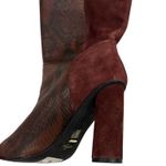 42 Gold NEW Kolby suede snake skin boots Brown Size 9.5 Photo 6