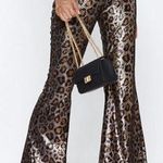 Nasty Gal Leopard Print Metallic Pants Photo 0