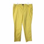 Talbots Slim Ankle Jean Mid Rise Sunny Yellow Stretch Denim Women’s Size 18W Photo 2