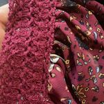 Chic Soul  Maroon Ivory Floral Crochet Flutter Bohemian Blouse Size XL EUC #1118 Photo 1