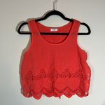 Tobi Orange Cotton Lace Detail Tank Photo 0