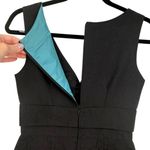 Kay Unger Kay‎ Unger Womens Black Floral Jacquard Sleeveless V-Neck Cocktail Dress Size 2 Photo 7