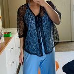 Elisabetta Rogiani custom handmade black lace tie closure lingerie coverup M NWT Size M Photo 4