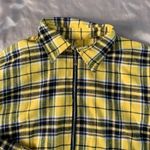 yellow plaid collared zip up Photo 2