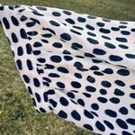 J.Crew  Womens Sz 12 Spotted Long Sleeve V-neck Popover Top White Black Photo 10