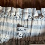 Madewell  Blue and White Striped Linen
Paperbag Cropped Pants Size Medium Photo 10
