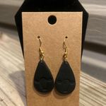 Handmade Black Cow Clay Earrings Photo 1