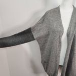 Basil and Lola Gray Cardigan with Sheer Navy Back Size Large Gray Cardigan Blue Photo 1