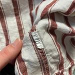 ZARA  Relaxed Fit Striped Long Sleeve Shirt Womens Size M Brown‎ White Photo 7