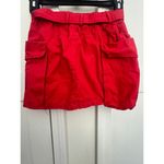 ZARA  RED CARGO SKIRT WITH TIE BELT POCKETS WOMENS SIZE 10 Photo 3