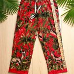 LILKA Anthropologie Doting Deer Red Green Jungle Lounge Pants Photo 8