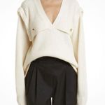 Tanya Taylor NWT Rhodes Rib Sweater in Chalk, Size L New w/Tag Retail $465 Photo 0