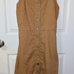 Oat New York Flounce Midi Sleeveless Dress Women's S Honey Mustard Orange Photo 0