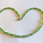 Handmade Green & Clear Seed Bead Beaded Boho Necklace Photo 5