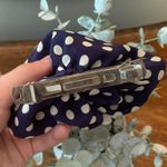 Vintage Navy Bow with White Polka Dots Blue Photo 1