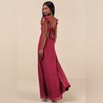 Lulus LULU’S Sweetest Entrance Dark Magenta Ruffled Tie-Back Maxi Dress Photo 4