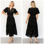 Baltic Born  Bronwyn Black Floral Velvet Midi Dress Photo 1