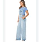 Juicy Couture  Light Indigo Wide Leg Overalls with Release Hem New! Photo 1