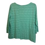 Habitat  Clothes to Live in‎ Blouse Women's Size Large Cotton Stripes Green White Photo 1