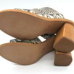 Treasure & Bond  Allie Sandals Wooden Block Heel Faux Leather Snake Beige 6.5 Photo 3