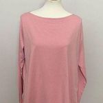 J.Jill Top Lux Supima Boat Neck Tee Long Sleeve Step Hem Blush Pink Photo 0