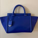 Pedro blue leather & suede purse with shoulder strap Photo 0
