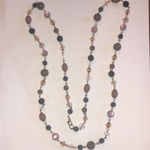 Vintage Beaded Neutral Tone Moon Glow Beads Boho Necklace Brown Photo 1