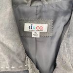 Denim&Co Vintage Light Gray Accent Stitching Suede Tailored Leather Jacket XL Photo 4