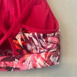 prAna ⭐️ bright pink tropical leaf strappy yoga sports bra size XS Photo 8