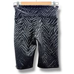 Spanx NWT Faux Leather Bike Shorts Women’s Size Medium Black Zebra Print Photo 3