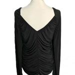 VERO MODA NWT AWARE Black City Chic Rouched Long Sleeve V Neck Blouse Women’s XL Photo 6