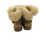 UGGS - Bailey Bow Suede Sheepskin Ankle Boots in Caramel Brown Photo 2