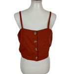 Purple Snow  Brown Crop Top XL‎ Button Front Y2K Retro Cottagecore Fall Photo 1