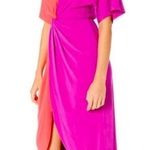 Trina Turk  Vivid Viola Etta Front Twist Dress Medium Color Block Cocktail Party Photo 0