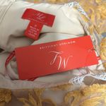 Monique Lhuillier ML  Cream and Gold Lace Dress Photo 5