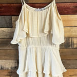 HYFVE  Cream Ruffle‎ Cold Shoulder Dress Size Large Photo 0