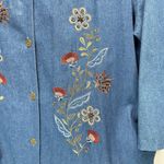 Vintage 90s Y2K Alfred Dunner Beaded Floral Embroidered Denim Chambray Jacket Blue Size undefined Photo 3