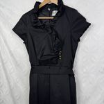 Julian Taylor Vintage New York Black Ruffle Collar Jeweled Button Dress Size 12 Photo 5