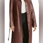 Rebecca Minkoff Belted Faux Leather 5 button Trench MEDIUM Photo 4