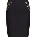 Bcbg Maxazria Pencil Skirt Bandage Skirt Lace Inset Black Size Xs. Photo 0