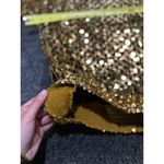 VTG Southeastern Gold Sequin Beaded Top Women Small 17"x21" Sparkle Disco Party Photo 9