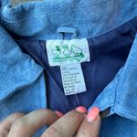 Quacker Factory Y2K  Blue Suede Fall Sunflowers Genuine Leather Jacket 3X NWT Photo 5