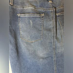 Seven7  Embroidered distressed frayed denim skirt size 14 Photo 9