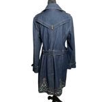 Tracy Porter Vintage Embroidered Denim Jacket Trench Coat Blue Size M Photo 1