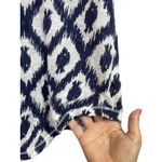 Lilly Pulitzer Duval Linen Short Sleeve Shirt Little Fish Ikat Navy White Small Photo 5